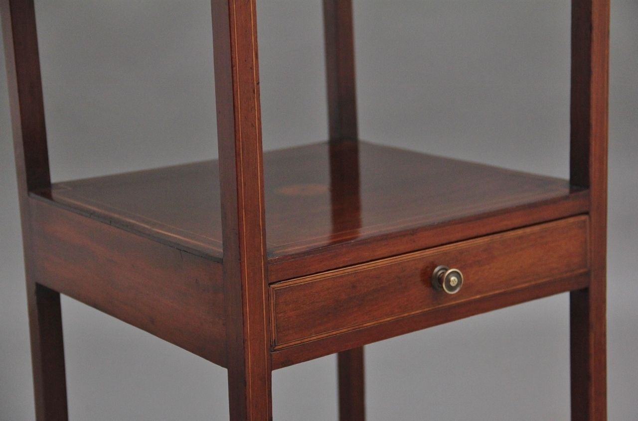 photo furniture 19th Century Inlaid Mahogany Bedside Table