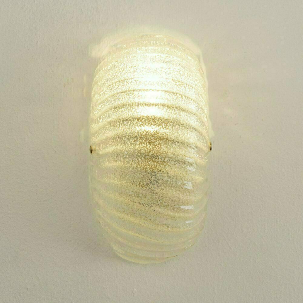 Murano Glass Wall Lamps With Brass Structure, Italy, 1990s, Set Of 2 photo Lighting