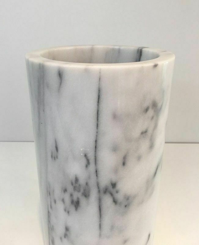 Round Carrara Marble Umbrella Stand In The Taste Of Angelo Mangiarotti photo Home Decor