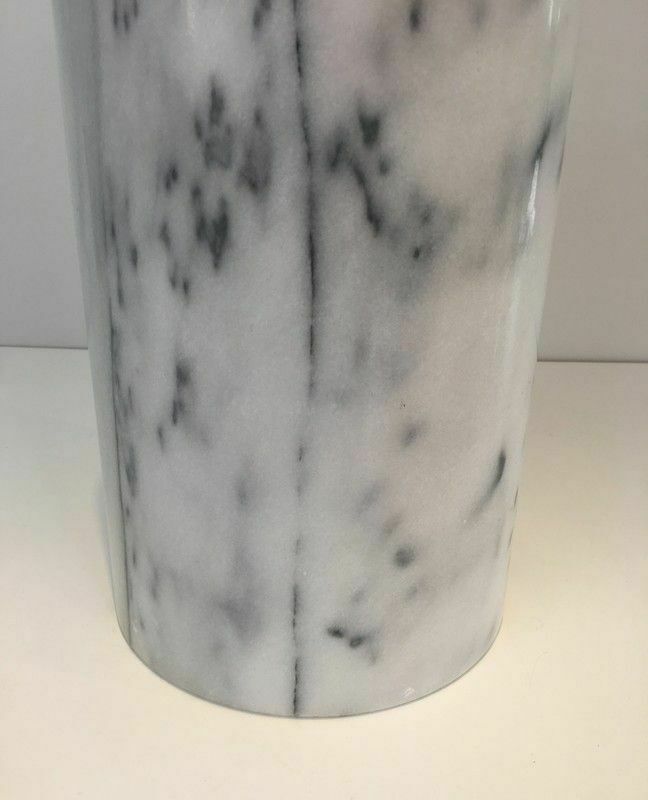 Round Carrara Marble Umbrella Stand In The Taste Of Angelo Mangiarotti photo 750.0