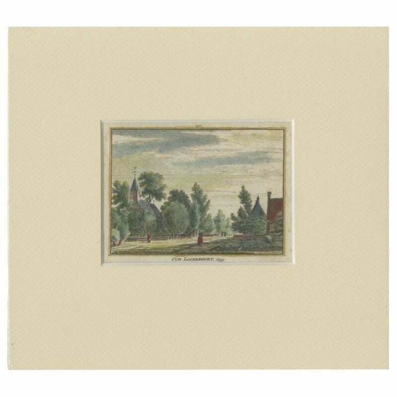 Antique Print Of The Village Of Oud Loosdrecht By Spilman, C.1750
