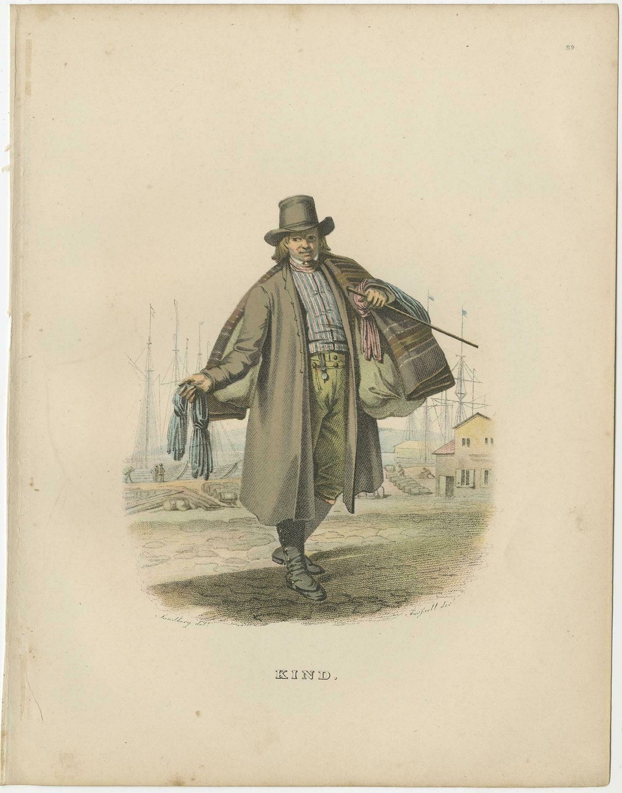 Antique Costume Print Of Västergötland In Sweden, Ca.1864 photo furniture