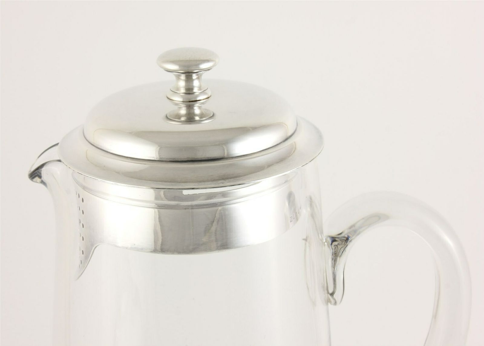 Large Christofle Silver Plate & Glass Water Jug. Vintage French Pitcher. photo vintage