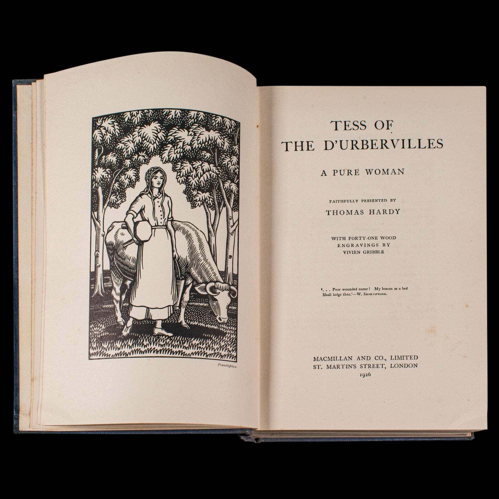 Vintage Book, Tess Of The D'urbervilles, Thomas Hardy, Limited Edition, Novel photo Home Decor