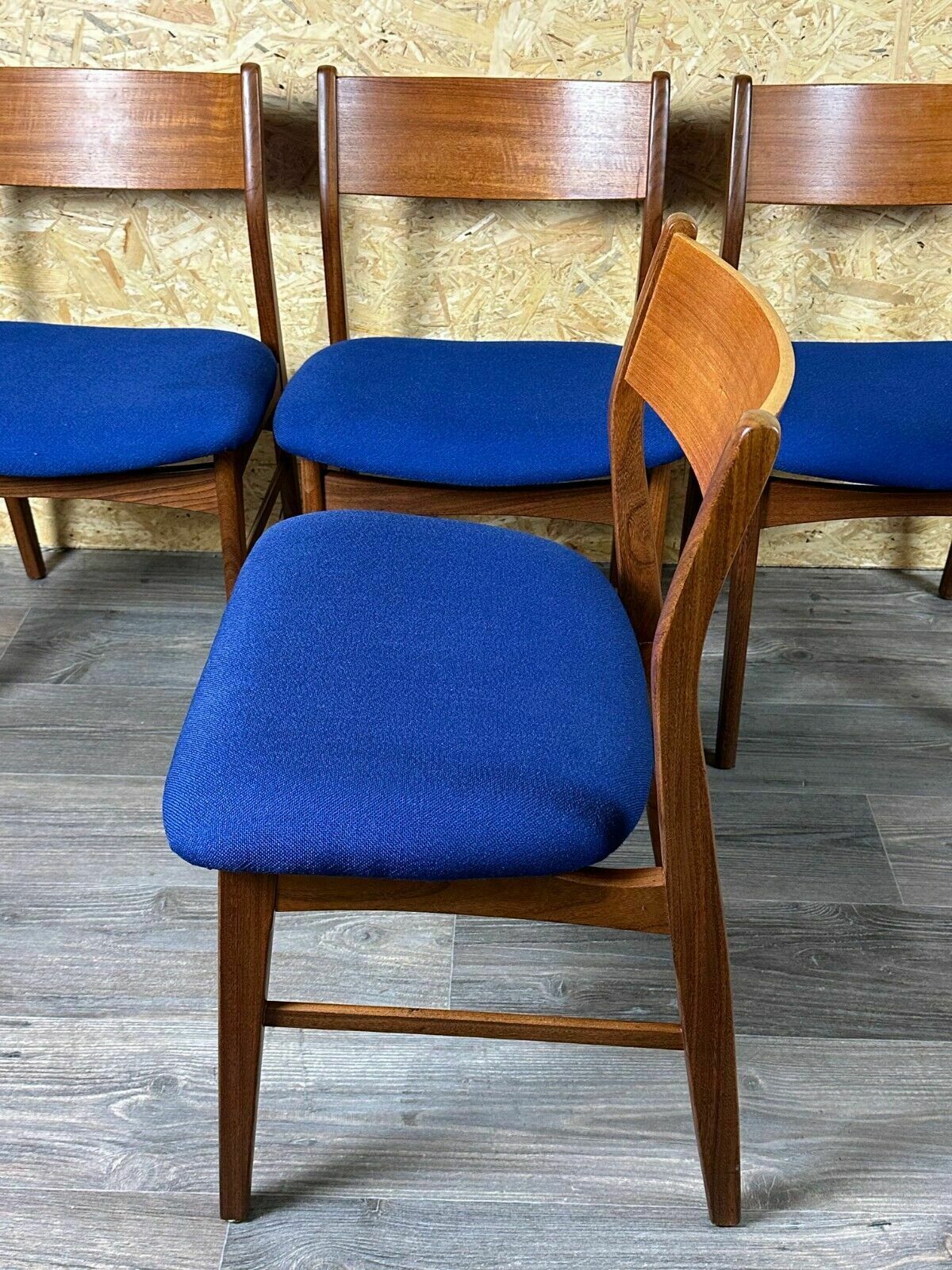 770.0 4x 60s 70s Teak Chairs Dining Chair Danish Modern Design Denmark photo