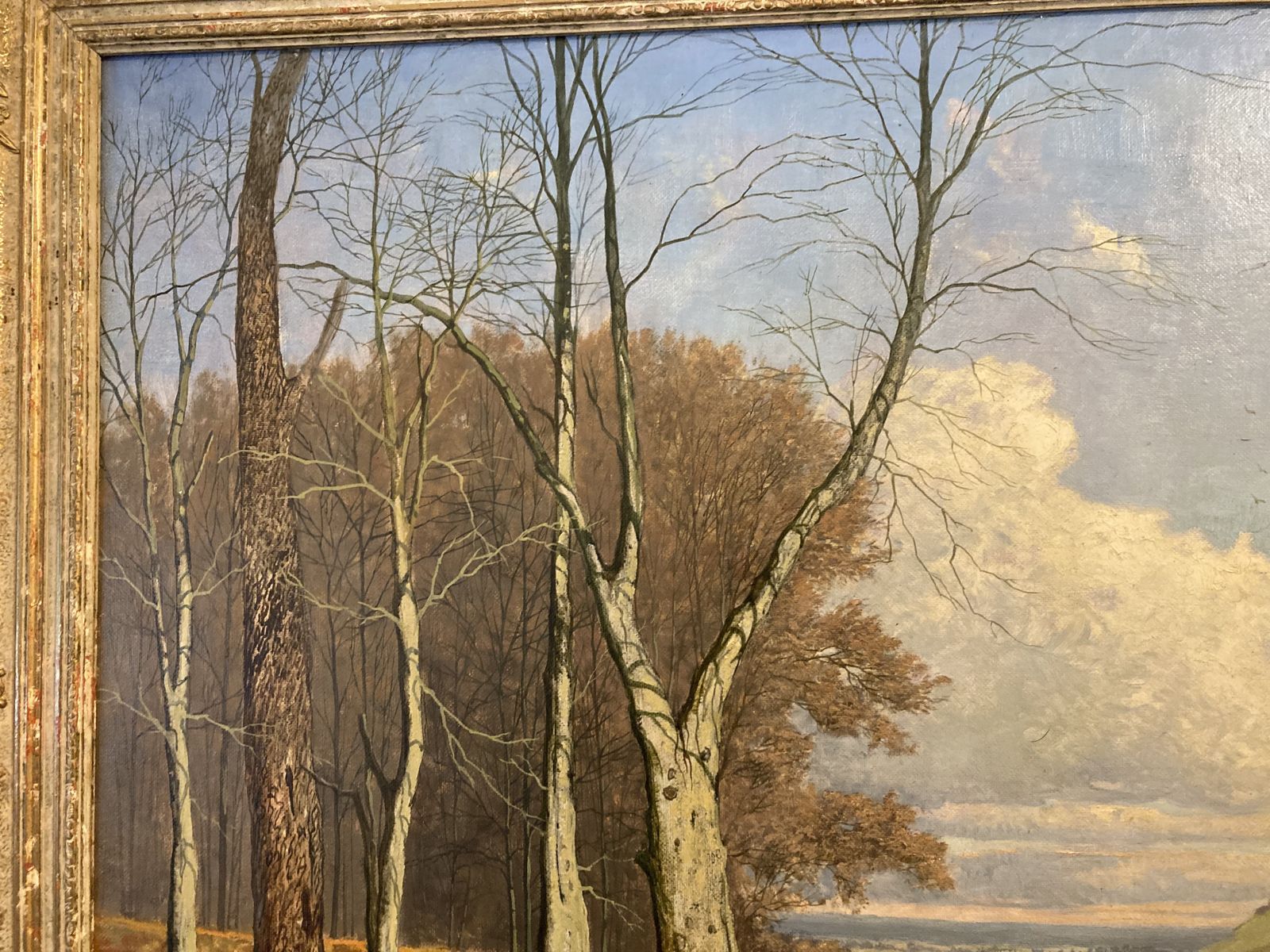 David Mead Oil Painting 'Cobham Woods' Unusually Large, Signed. photo 145.0