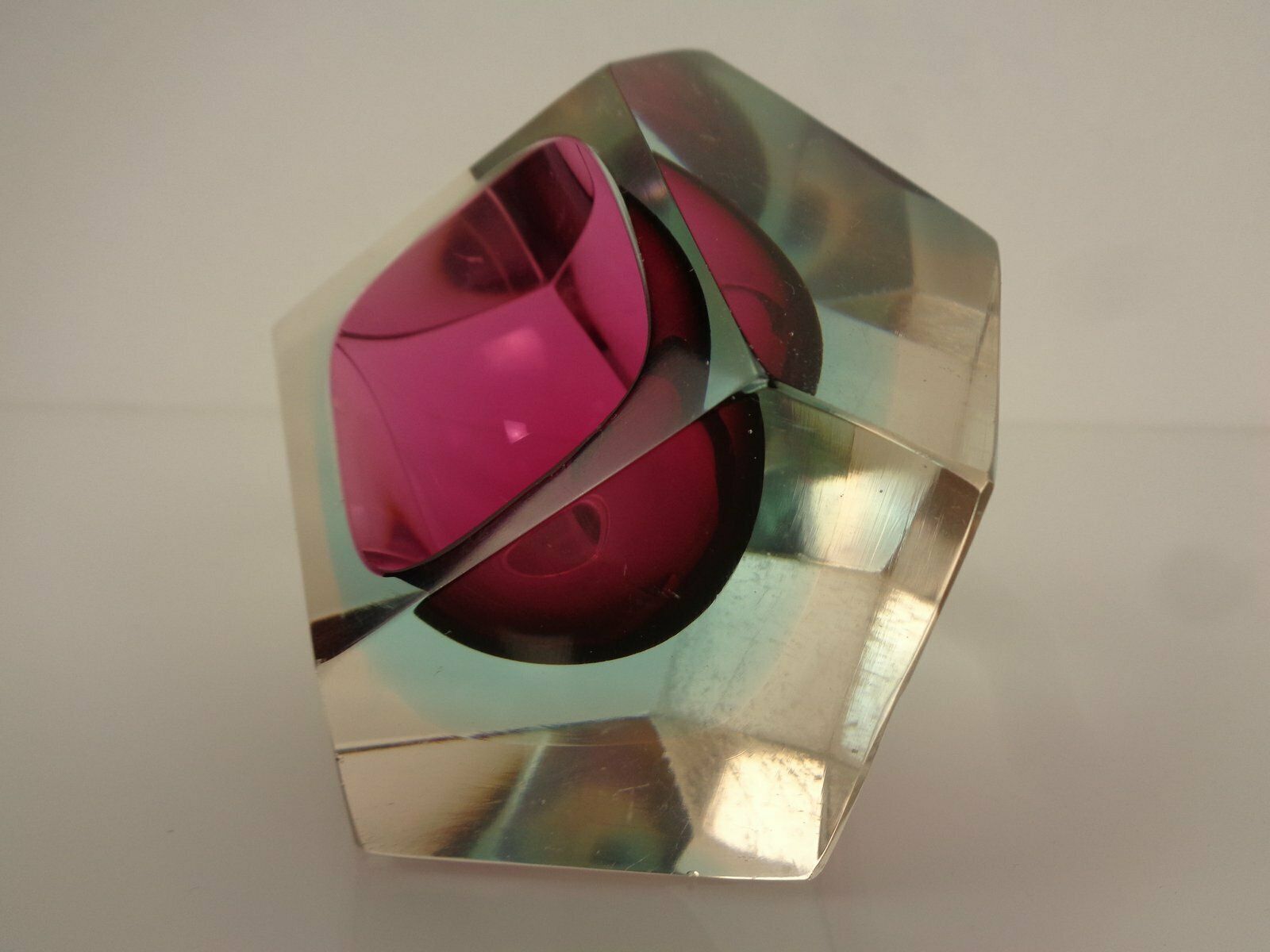 193.0 Italian Sommerso Murano Glass Ashtray By Flavio Poli, 1960s photo