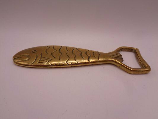 Brass Fish Bottle Opener By Svenskt Tenn, Sweden, 1950s photo vintage
