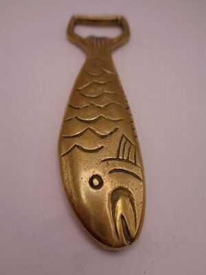 Home Decor Brass Fish Bottle Opener By Svenskt Tenn, Sweden, 1950s photo