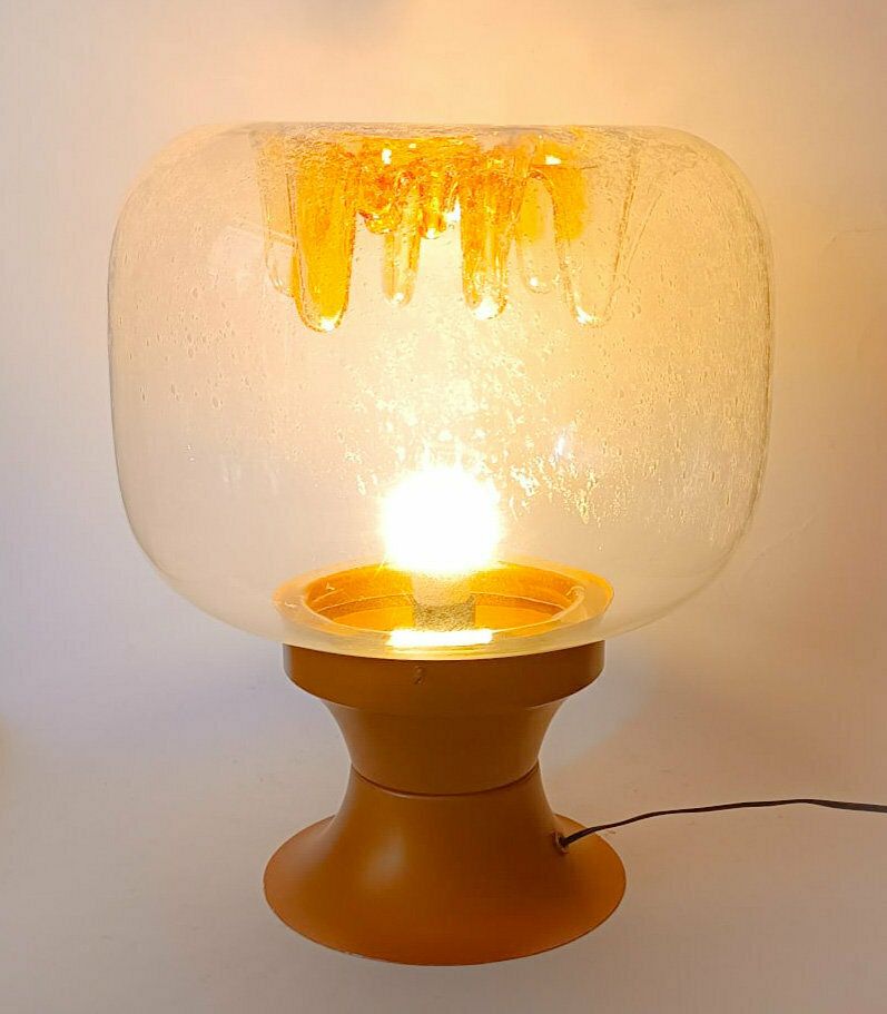 Large Lamp In Murano Glass, Design Tony Zuccheri Veart Mazzega Space Age Gold