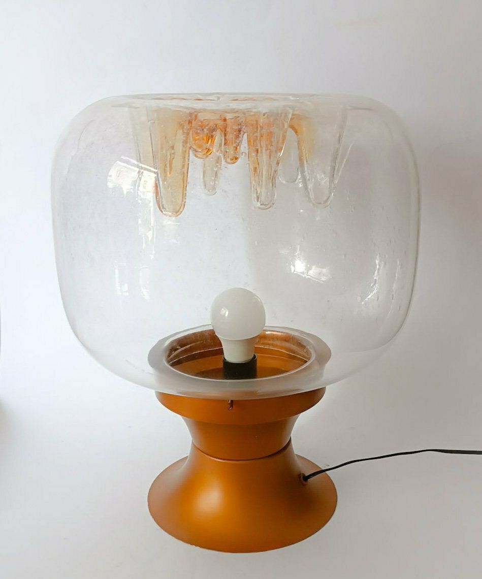 Large Lamp In Murano Glass, Design Tony Zuccheri Veart Mazzega Space Age Gold photo furniture