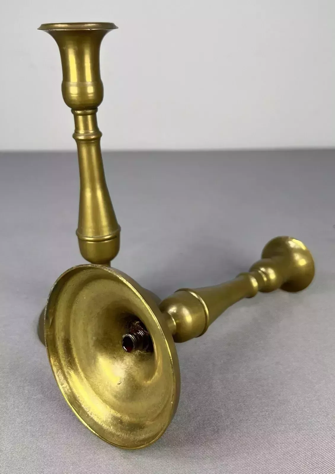 Amazing Pair Of French Vintage Candle Holders photo vinterior