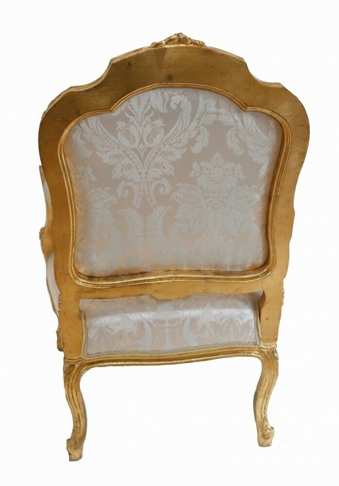 Pair French Gilt Arm Chairs   Louis XVI Seats photo 1150.0