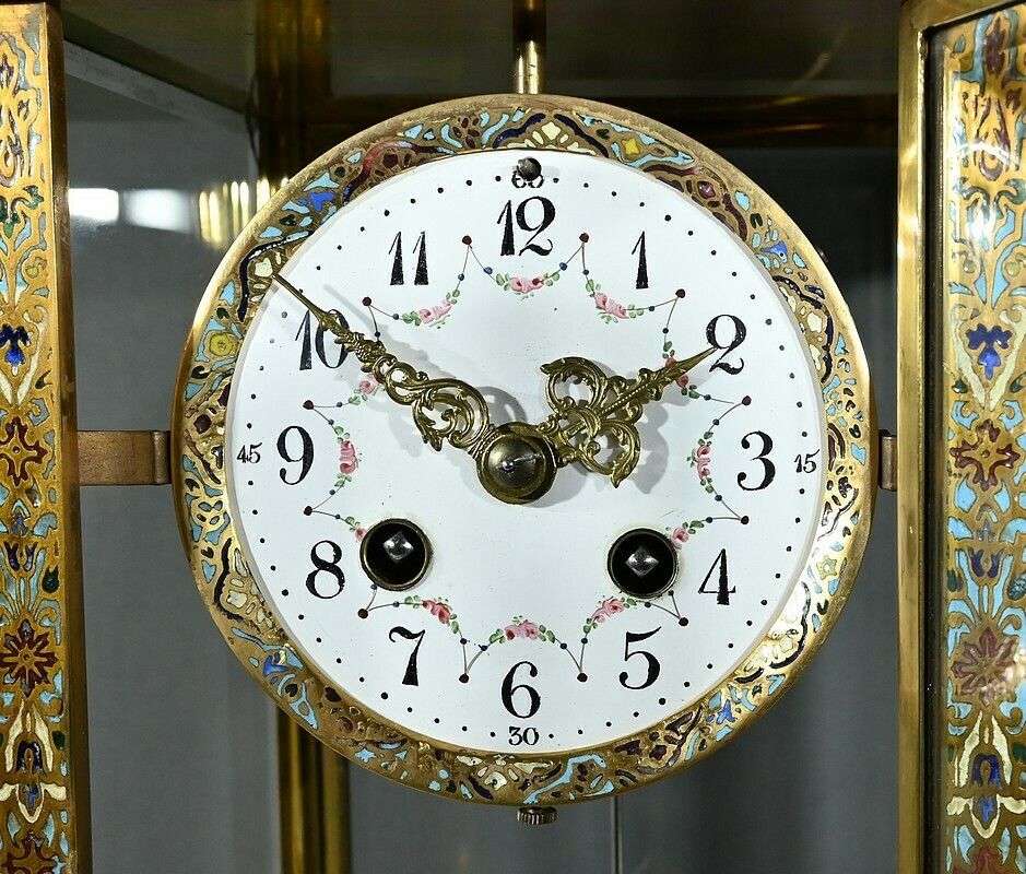 Onyx And Enamel Column Clock, Napoleon III – Mid 19th Century photo buy