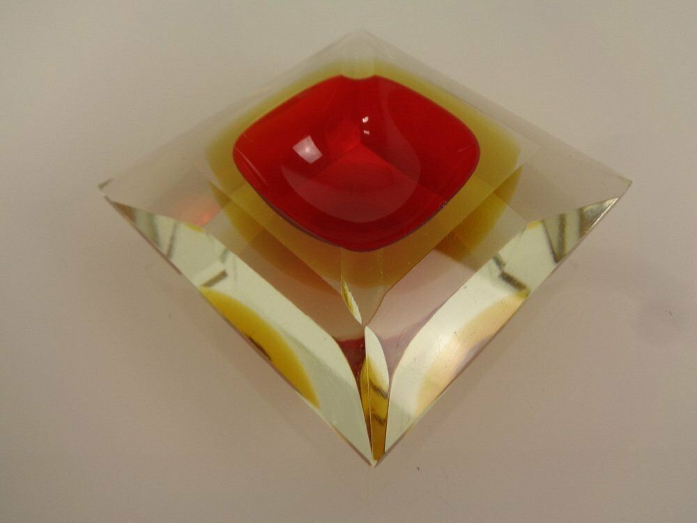 Sommerso Murano Glass Ashtray, Italy, 1960s photo for sale