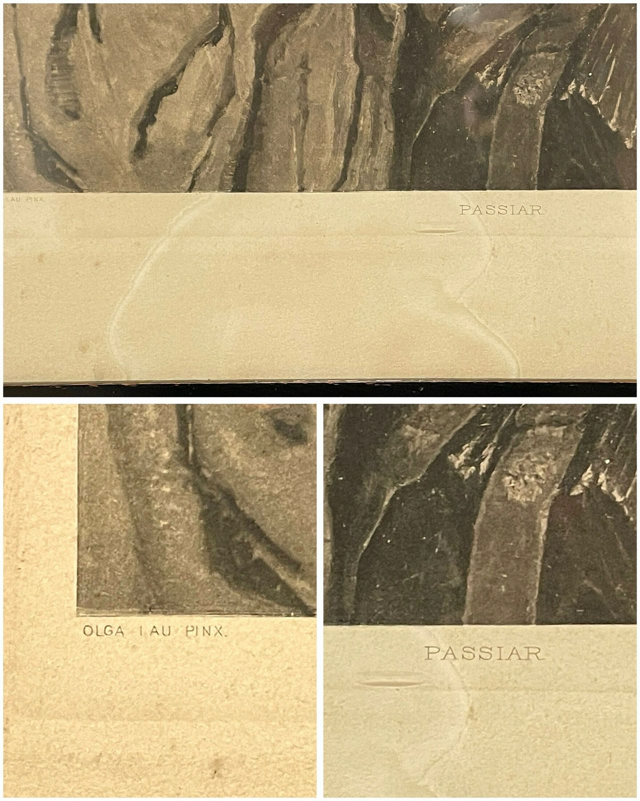photo for sale Danish Antique Print From The 1950s Made From Painting “Passiar” By Olga Lau (1875 1960) With Motive Of Elderly Women