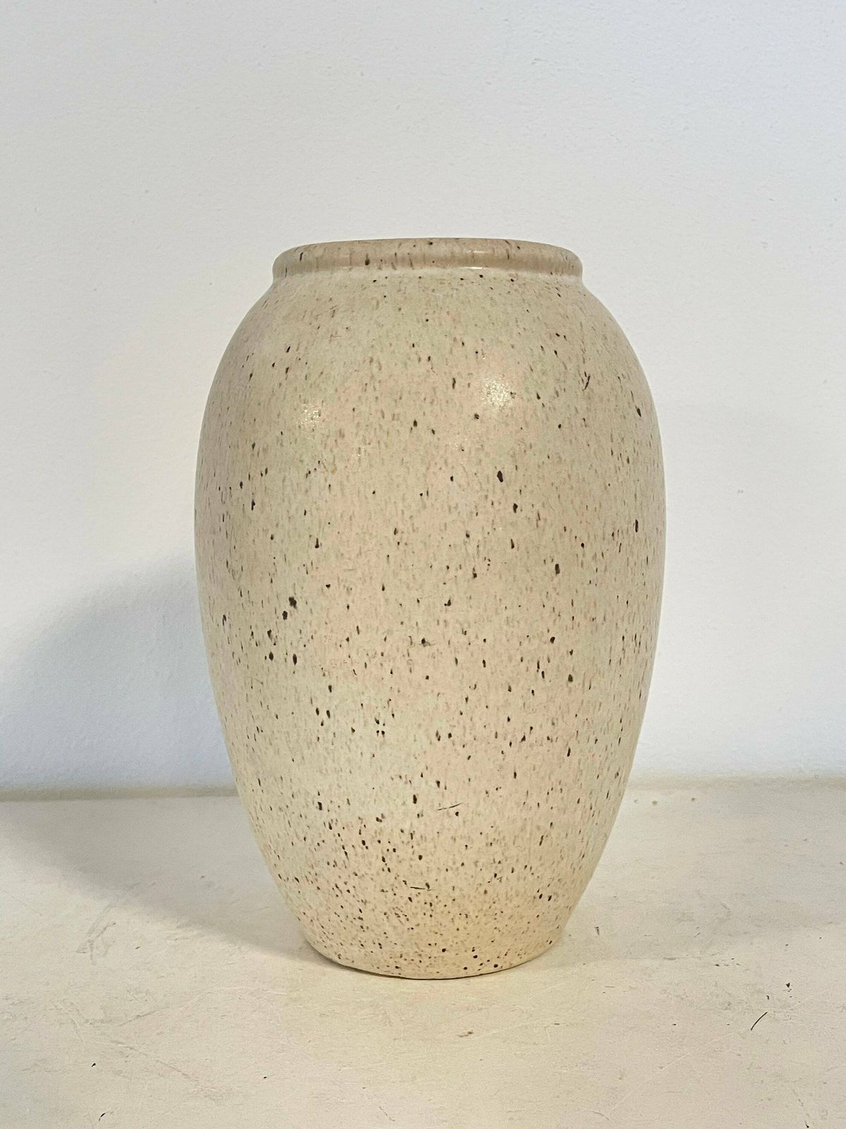 Original Danish Fine Art Ceramic Vase With Grooves And Elegant Shape   Design By Hans Nielsen Buch For Brangstrup Stentøj photo 205.0