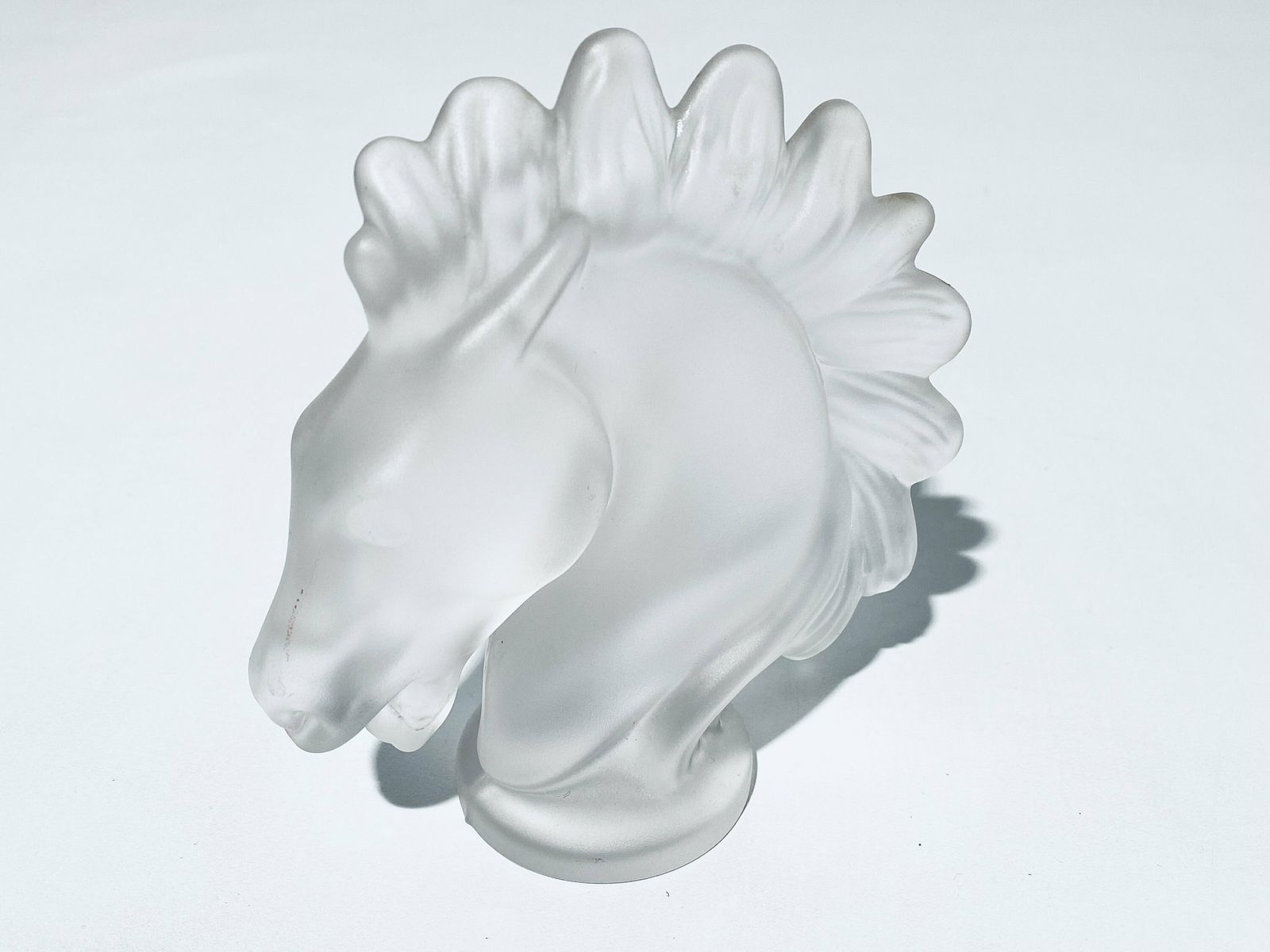 Vannes Le Châtel Glass Horse Head Decoration Sculpture / Vintage 1970s photo 84.0
