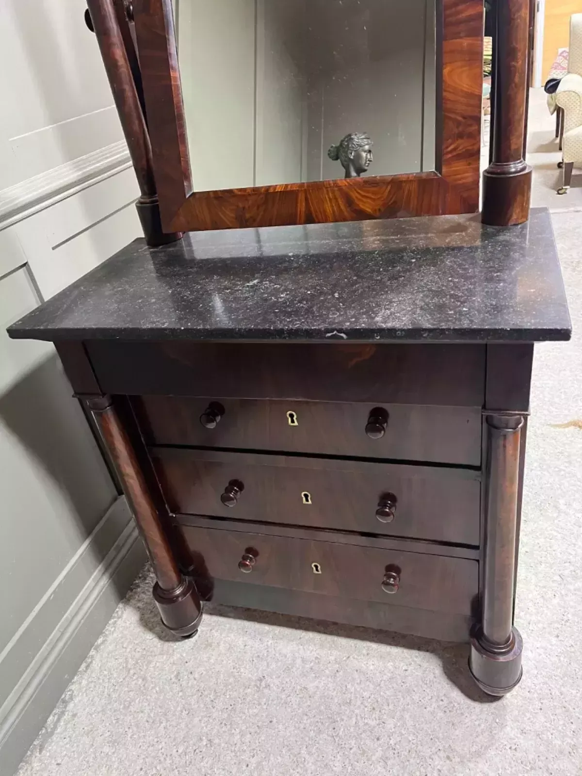 Antique French Dressing Table/Dressing Chest Empire Period Early 1800’s photo vinterior