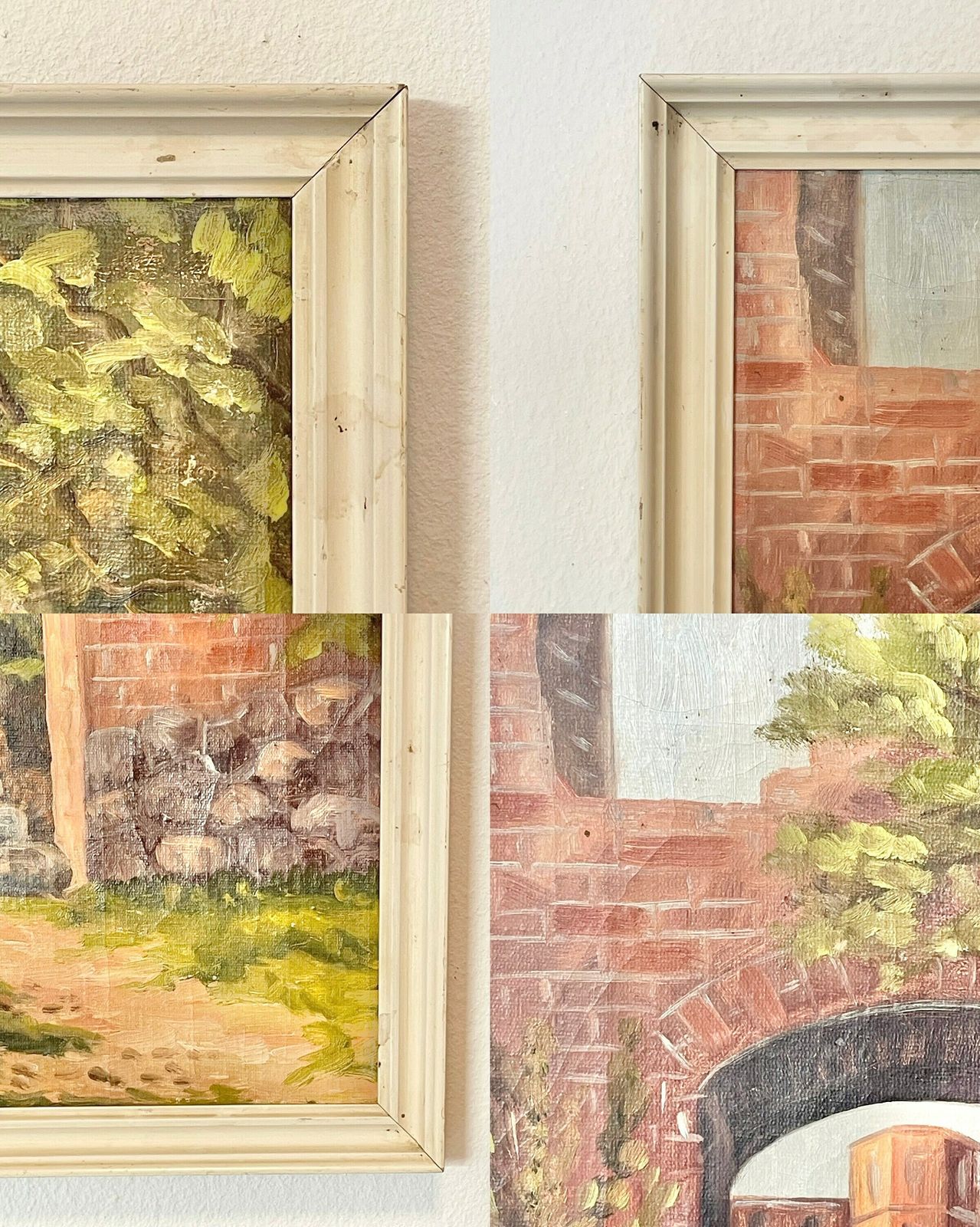photo for sale Beautiful Danish Vintage Oil Painting With Naturalistic Motive With Castle Entrance   Signed E. Møller
