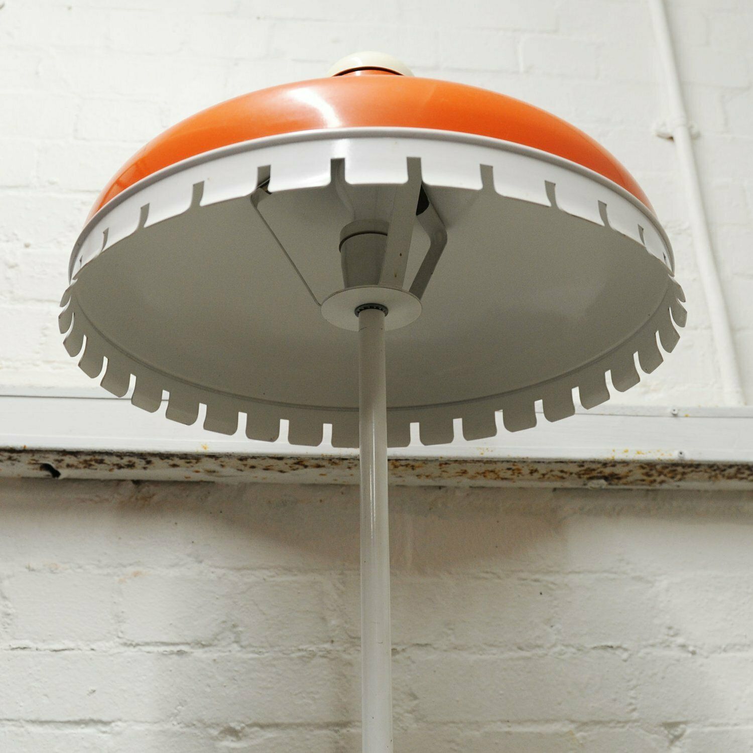 photo furniture Space Age Orange And White Metal Floor Lamp By Meyer, Germany, 1960s