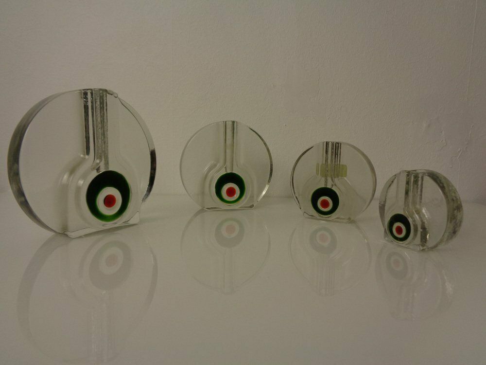 Pop Art Glass Vases By H. Düsterhaus For Walther, Germany, 1960s, Set Of 4 photo vinterior