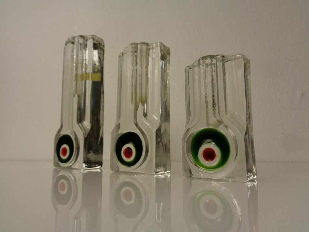 Pop Art Glass Vases By H. Düsterhaus For Walther, Germany, 1960s, Set Of 3 photo buy