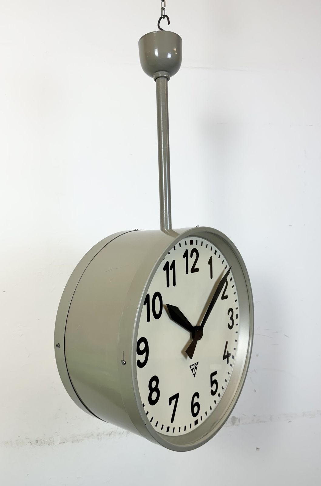 Large Industrial Double Sided Railway Or Factory Clock From Pragotron, 1950s, 4x photo buy