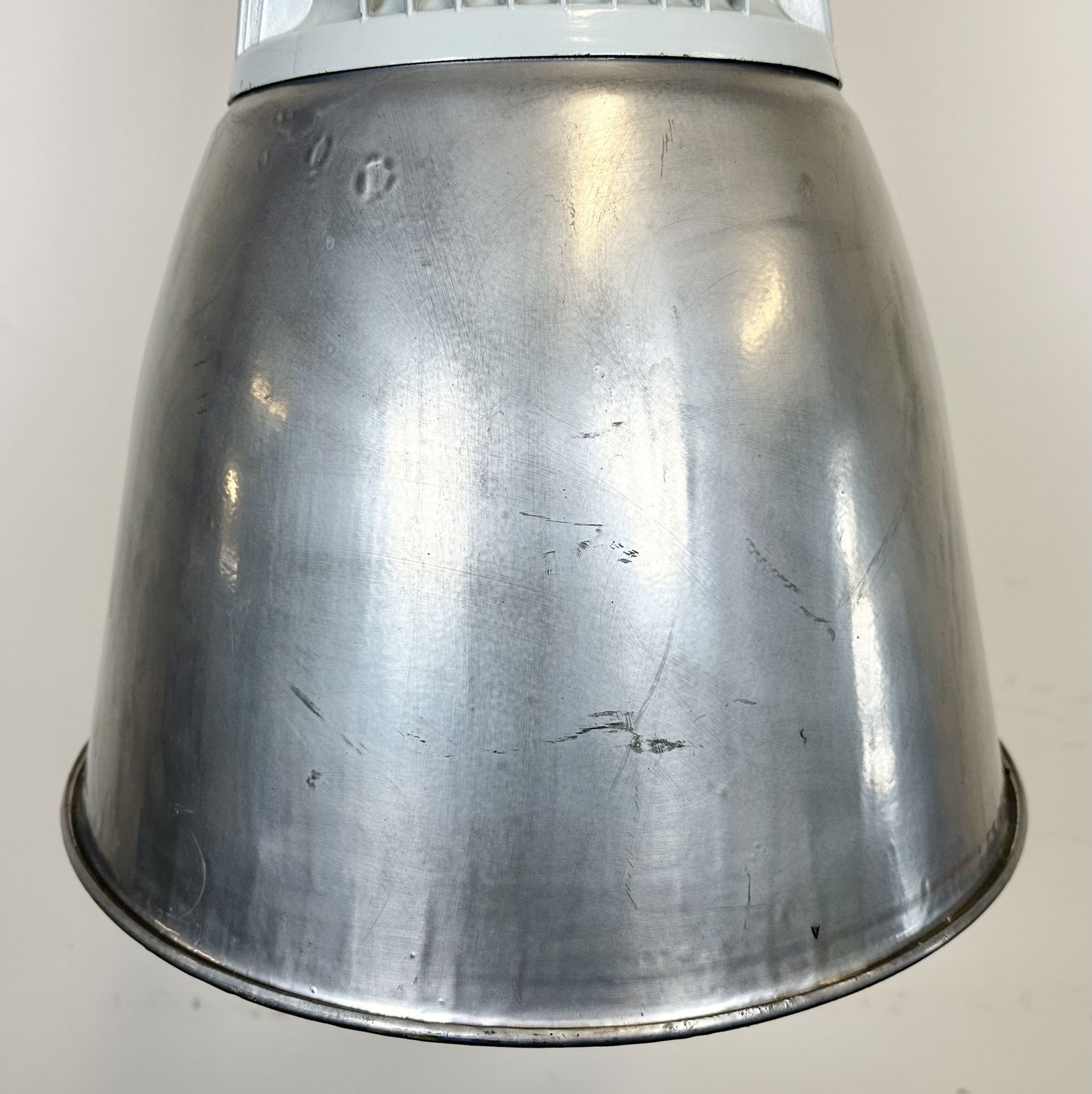 Vintage Silver  Factory Pendant Lamp From Elektrosvit, 1960s, 2x photo vinterior