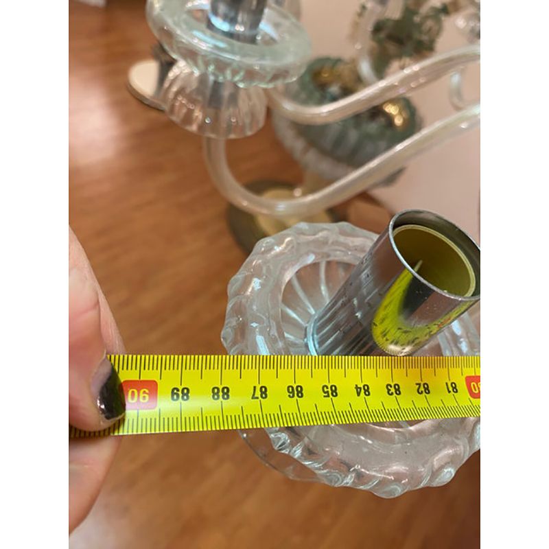 Vintage Italian Leaves Chandelier In Murano Style Glass photo for sale