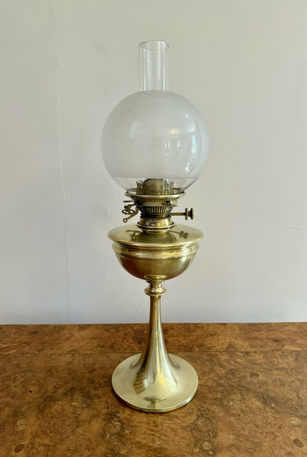 Wonderful Quality Antique Brass Oil Lamp By Hinks And Sons photo furniture