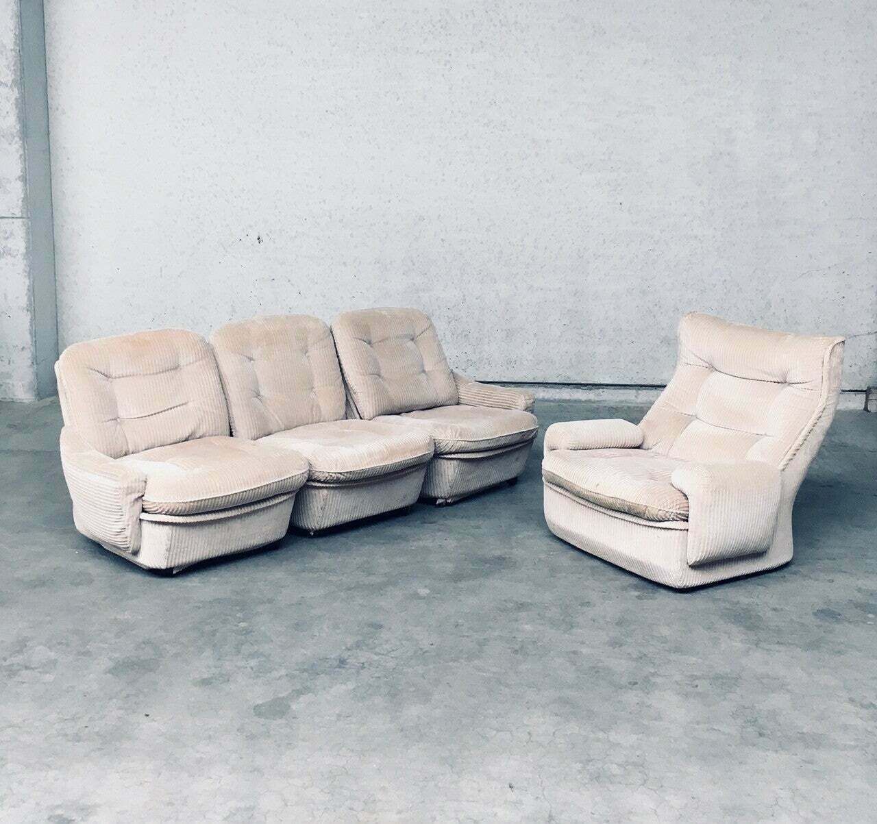 Orchid Modulaire Bank & Fauteuil Van Michel Cadestin Voor Airborne, Frankrijk, Jaren 1970