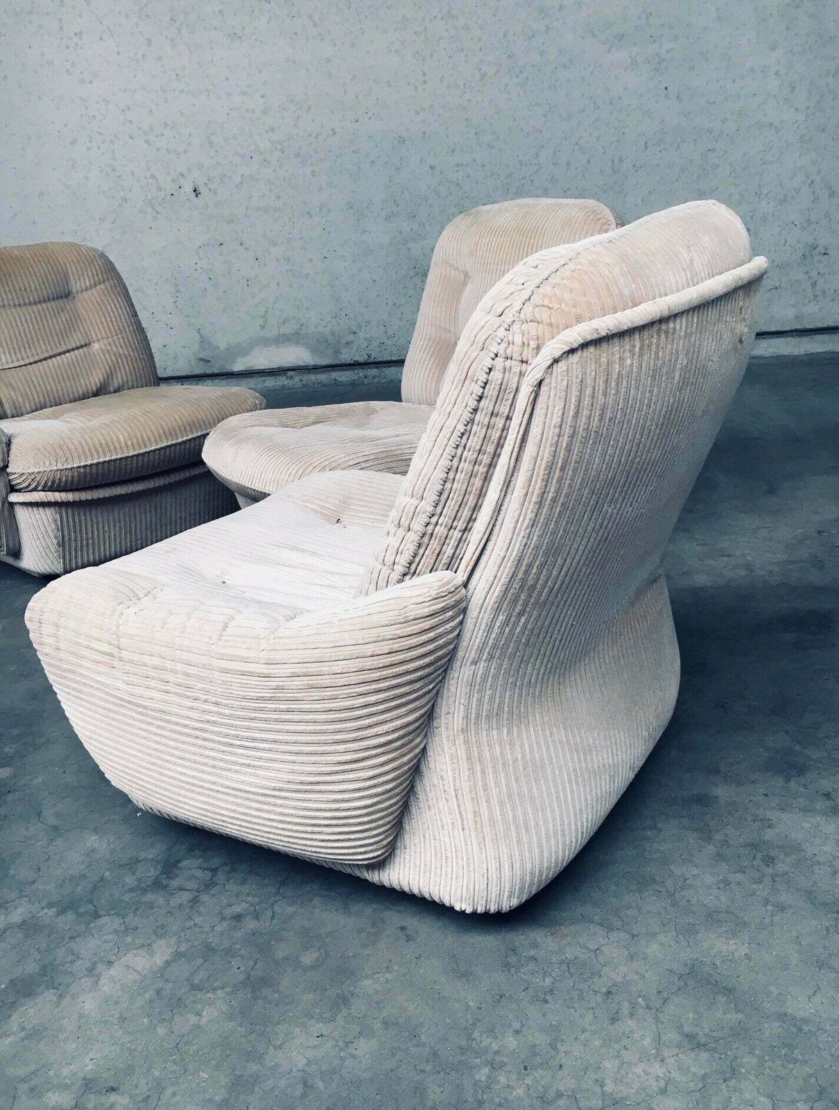 photo vintage Orchid Modulaire Bank & Fauteuil Van Michel Cadestin Voor Airborne, Frankrijk, Jaren 1970