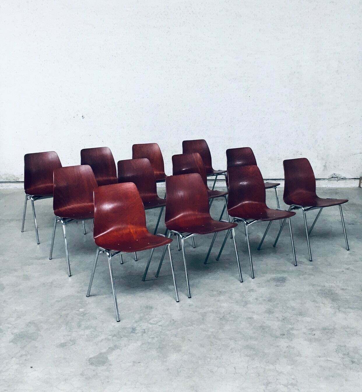 Meubels Mid Century Design Stapelstoelen Van Elmar Flötotto Voor Pagholz, Jaren 1960, Duitsland photo