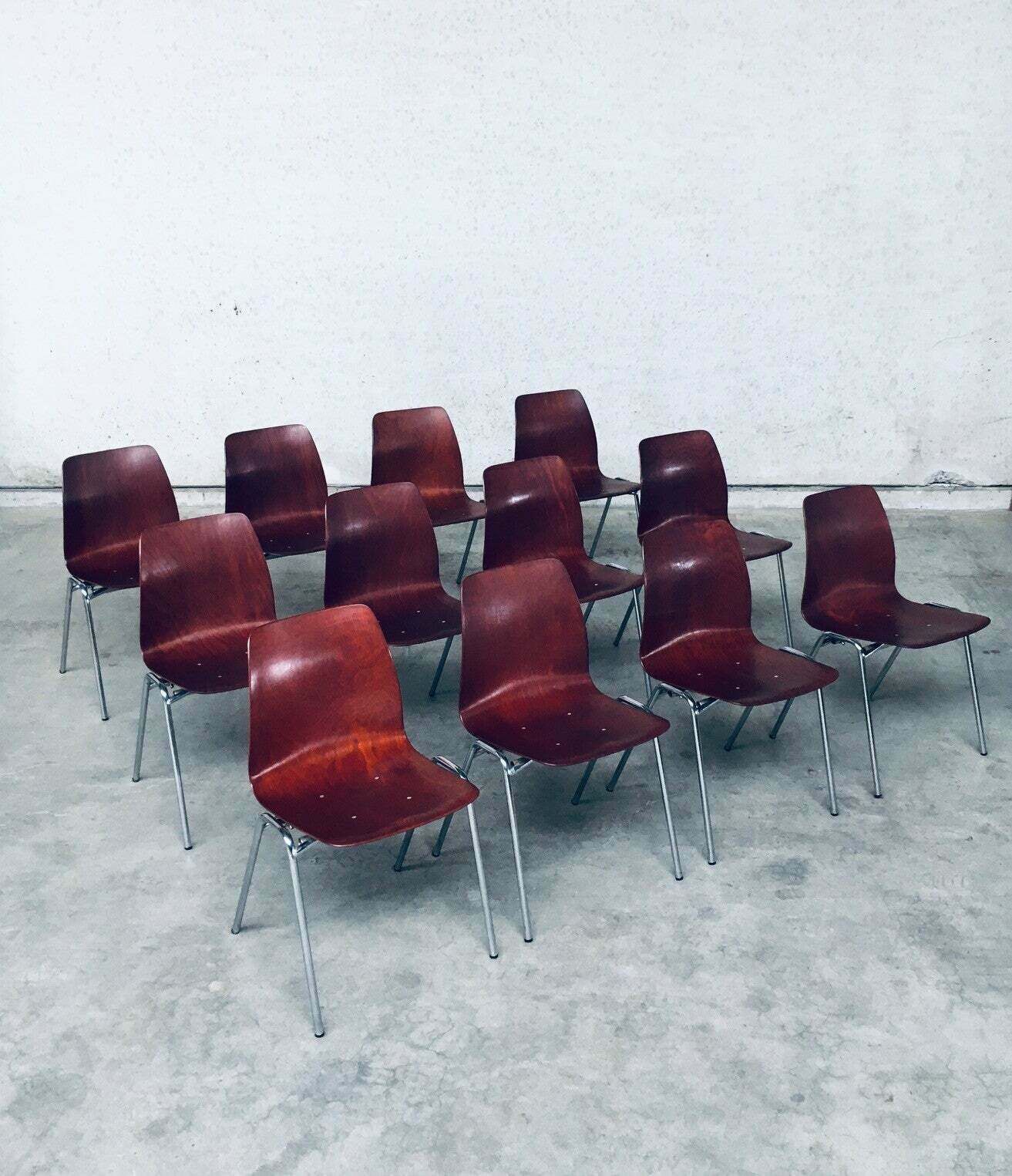 photo buy Mid Century Design Stapelstoelen Van Elmar Flötotto Voor Pagholz, Jaren 1960, Duitsland