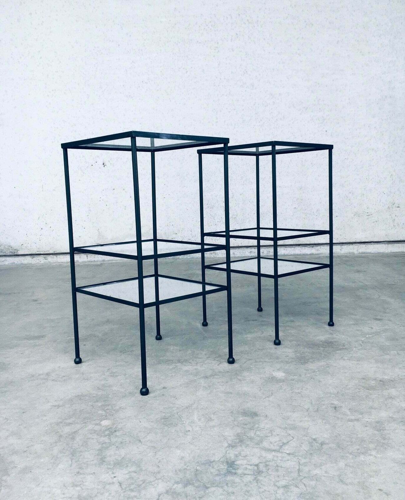 Minimalistisch Design Drielaags Bijzettafelset, België, Ca. Jaren 1960 photo vintage