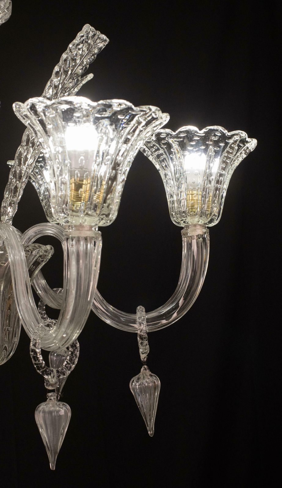 Extraordinary Art Decò Barovier E Toso Chandelier, Murano "Bubble" Glass, 1940s photo 4836.0
