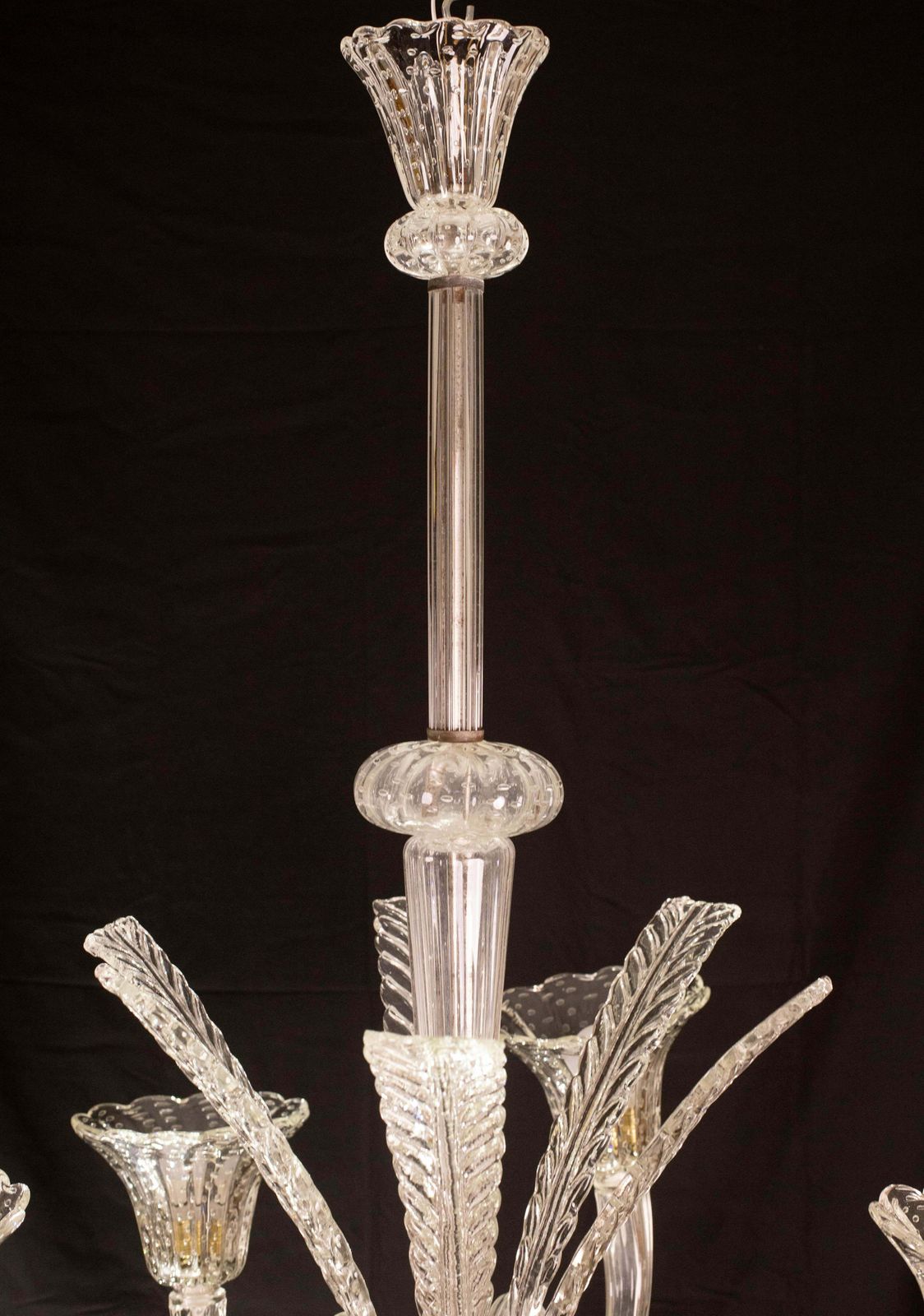 photo vinterior Extraordinary Art Decò Barovier E Toso Chandelier, Murano "Bubble" Glass, 1940s