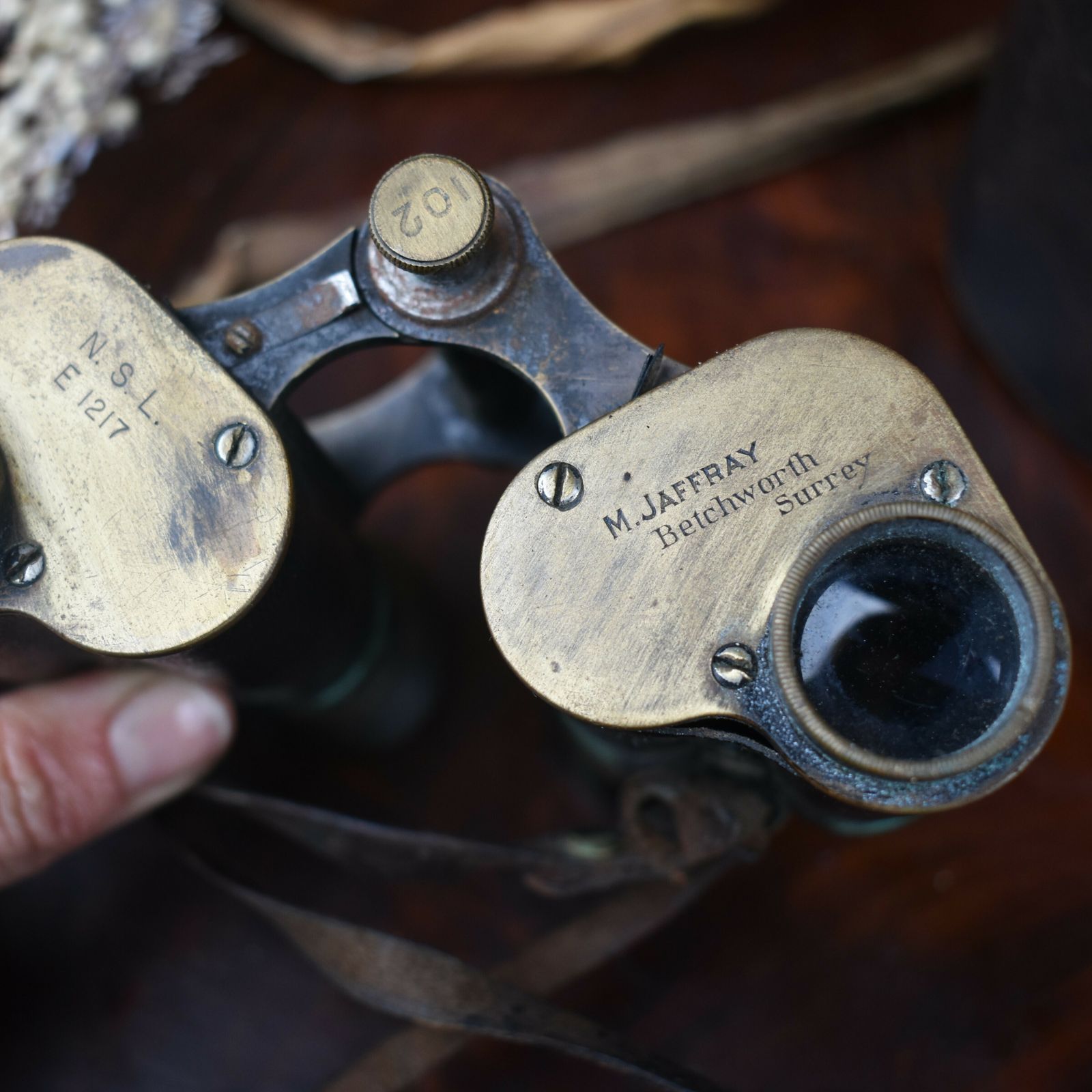 Antique Mary Jaffray Hartsfield House Betchworth Surrey Carl Zeiss Binoculars photo for sale