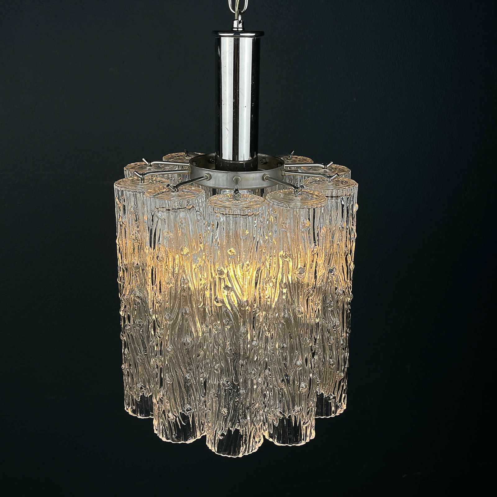 Mid Century Murano Glazen Hanglamp Tronchi Van Toni Zuccheri Voor Venini, Italië, Ca. Jaren 1960 photo vintage