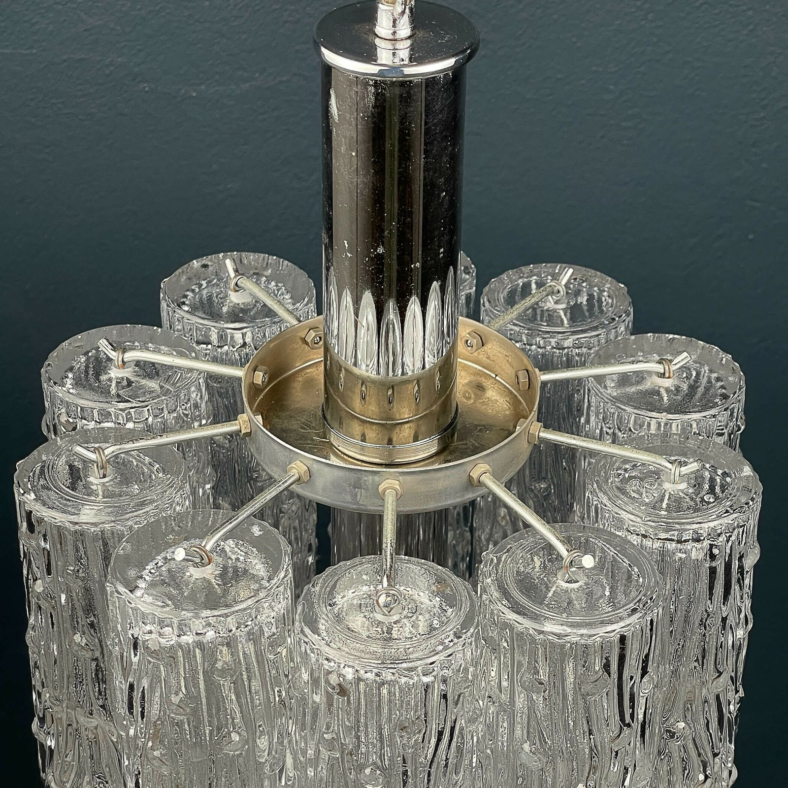Verlichting Mid Century Murano Glazen Hanglamp Tronchi Van Toni Zuccheri Voor Venini, Italië, Ca. Jaren 1960 photo