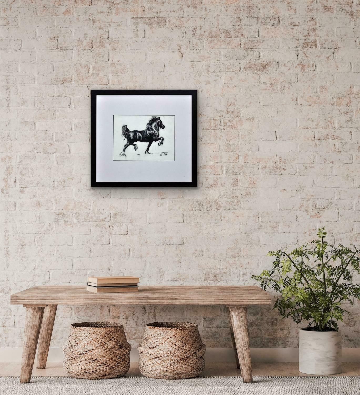 Art Elin Sian Blake Black Welsh Cob. Wales Native Heritage Horse Breed Society. photo