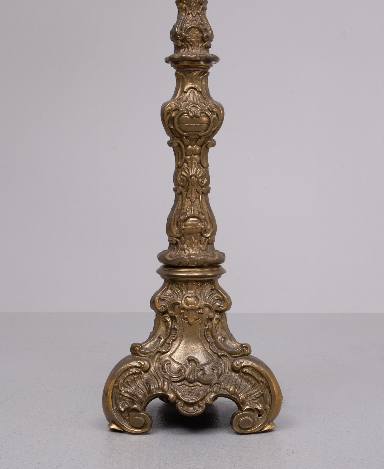 Baroque Revival Solid Brass Floor Lamp France 1950s photo 1121.0