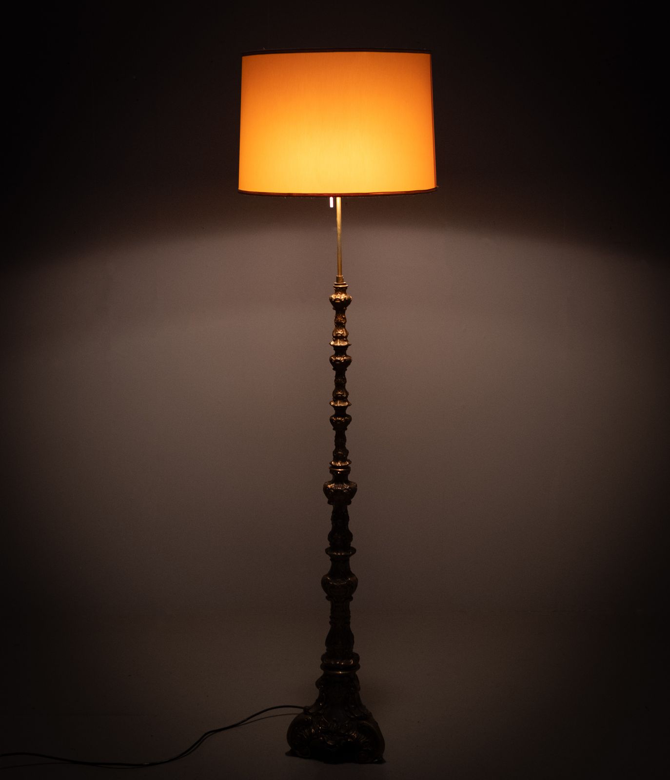 photo furniture Baroque Revival Solid Brass Floor Lamp France 1950s