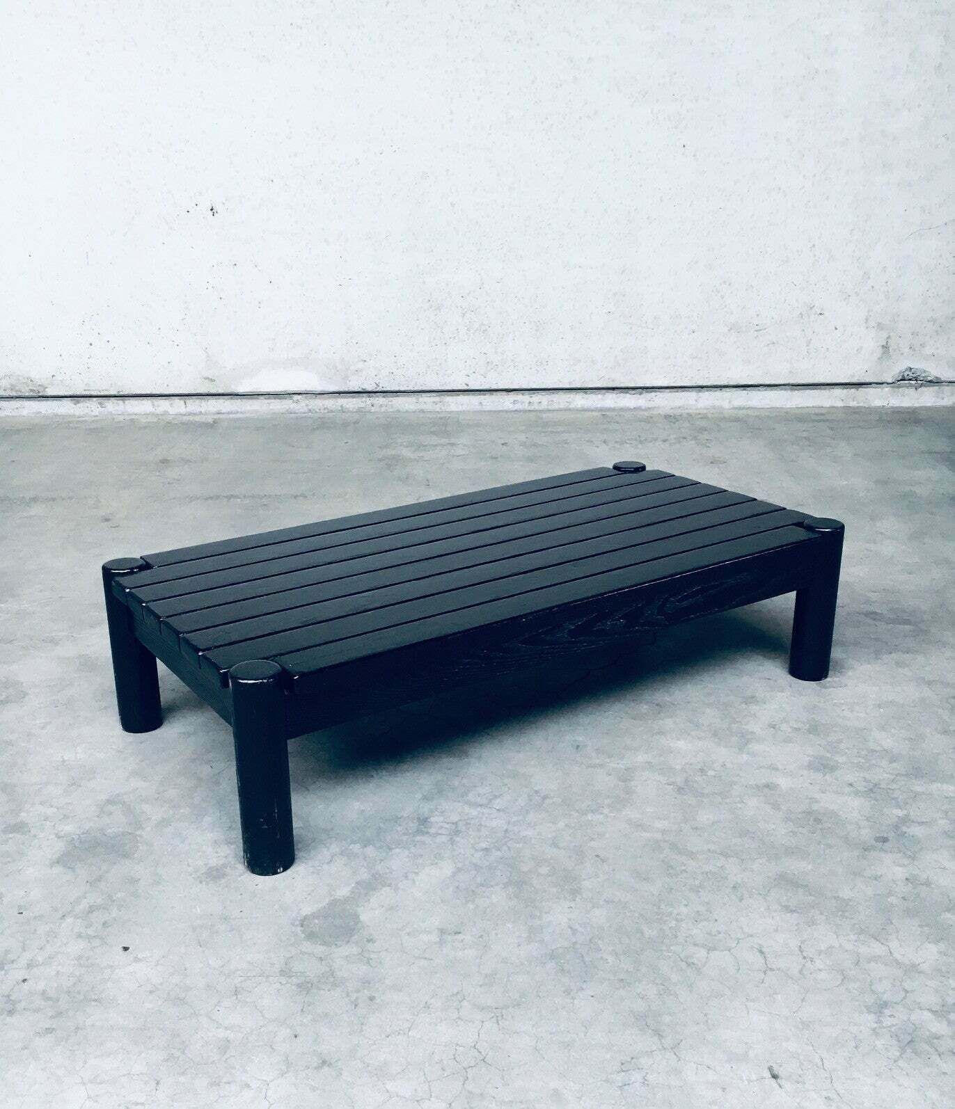 Brutalist Design Zwartgebeitst Eiken Salontafel, Nederland, Ca. Jaren 1960 photo furniture