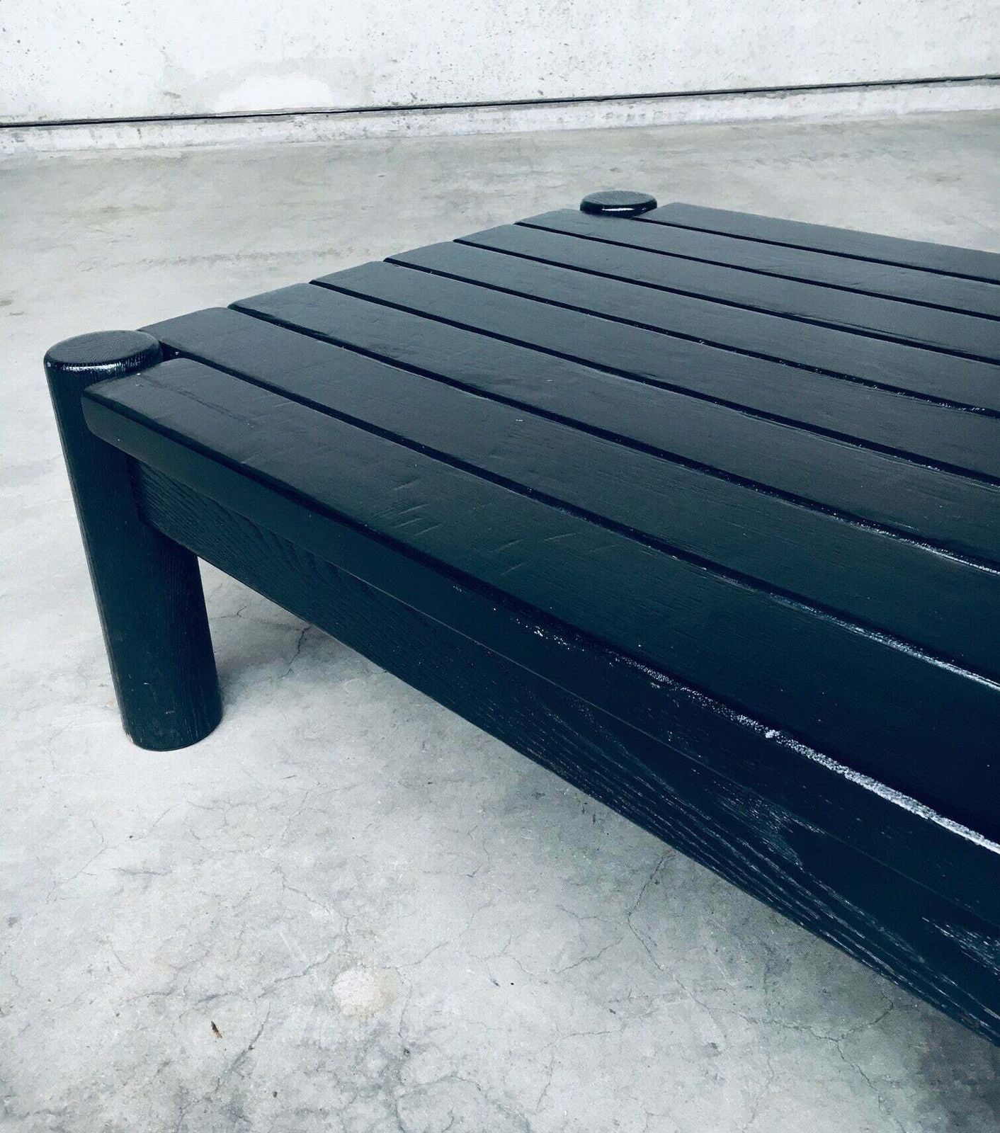 1500.0 Brutalist Design Zwartgebeitst Eiken Salontafel, Nederland, Ca. Jaren 1960 photo