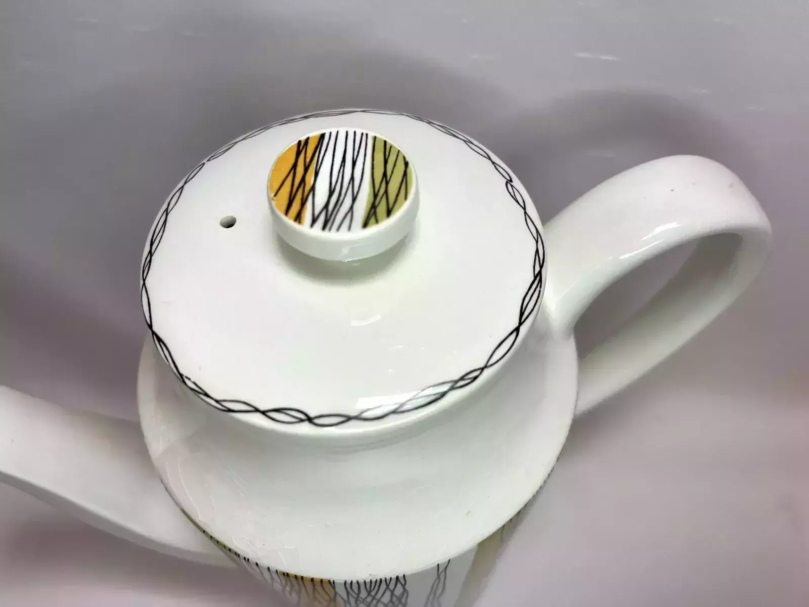 Vintage 1960s Midwinter Pottery Sienna Stripe 12 Piece Coffee Set Jessie Tait Design, 'Fine' Shape photo vintage