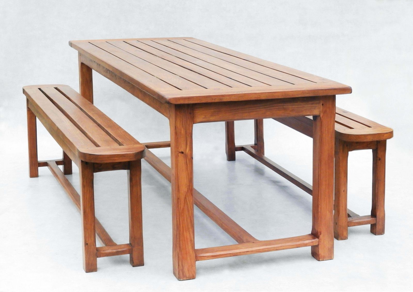 Vintage French Provincial Slatted Pine Outdoor Dining Tables (Seats 8) 2 Available photo buy