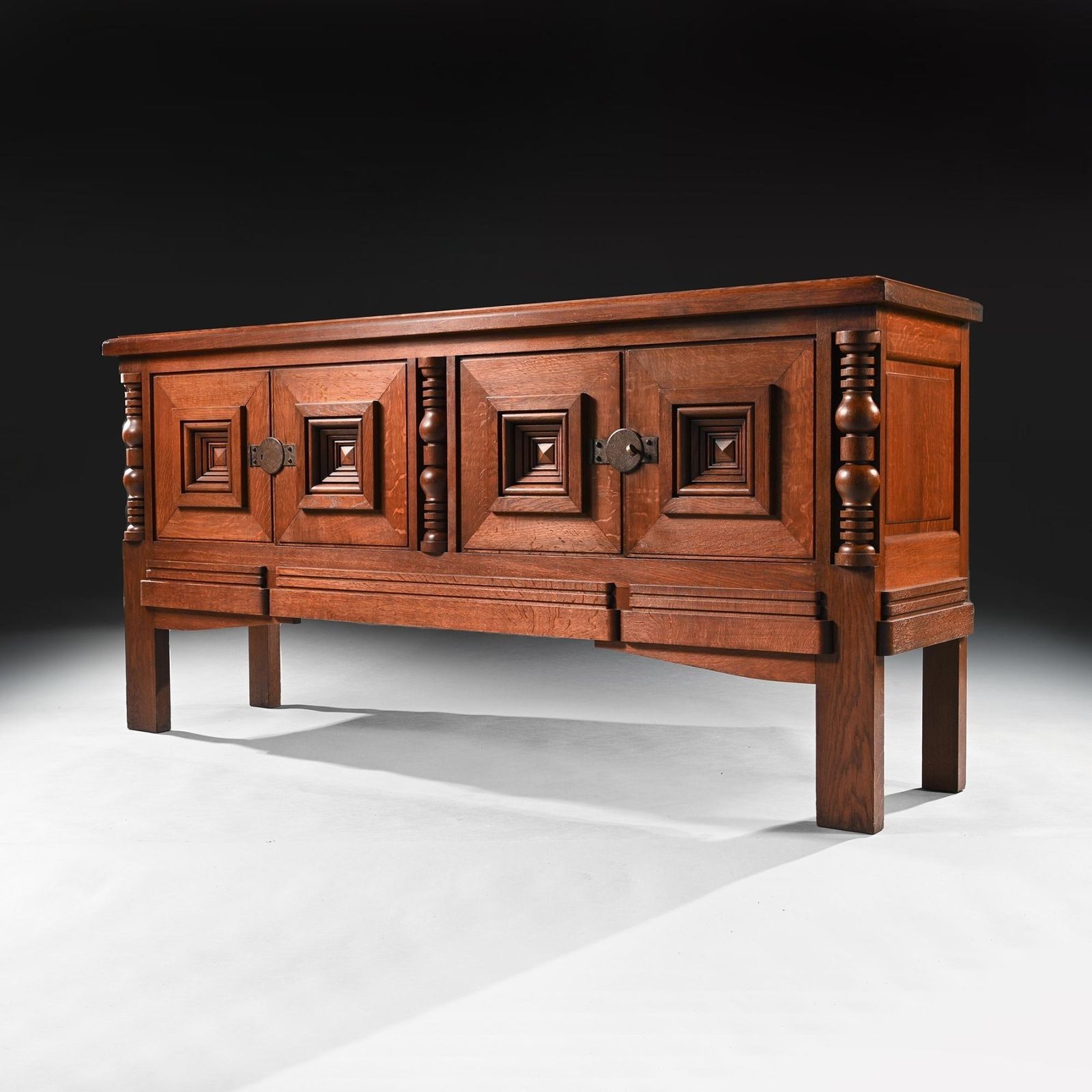 Rare Model Charles Dudouyt Mid 20th Century French Art Deco Oak Sideboard photo vinterior
