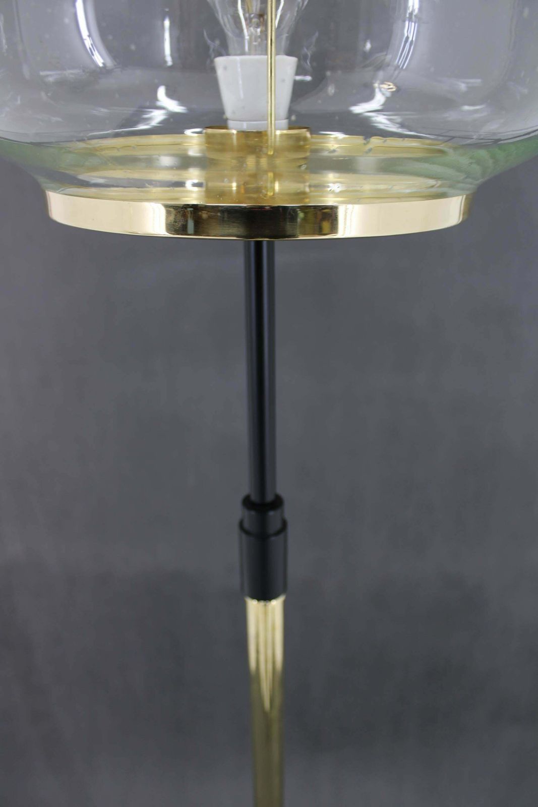 1970s Pair Of Glass Brass Floor Lamps By Kamenicky Senov , Czechoslovakia photo vintage